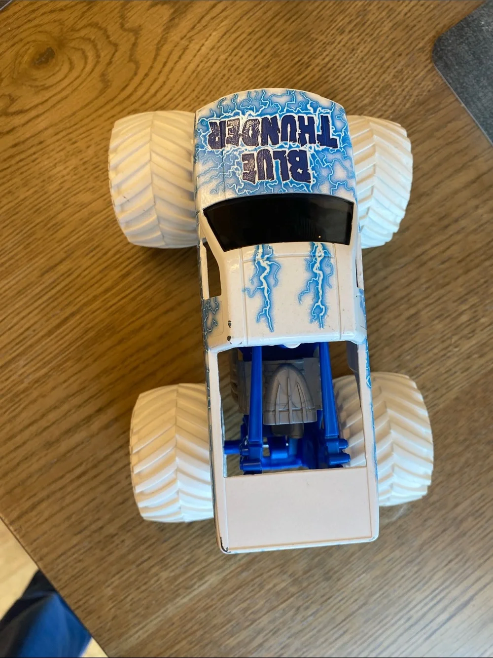 Blue Thunder Monster Truck Toy - Blue and White Ice 1:24
